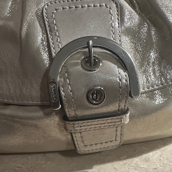 Coach Metallic Silver Shoulder Bag - Picture 2 of 7